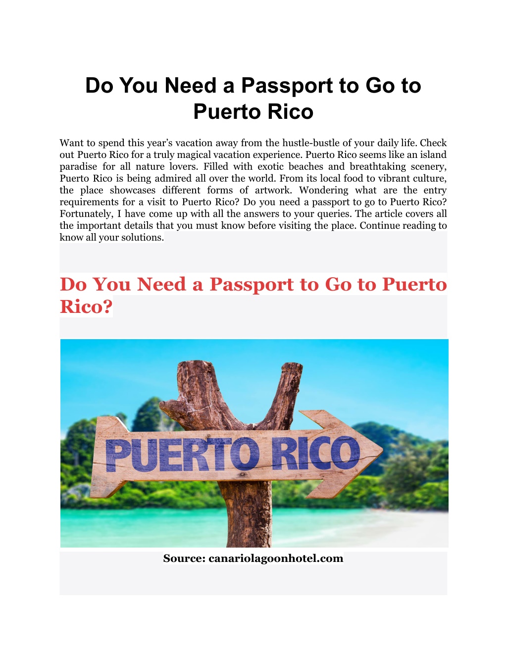 PPT Do You Need a Passport to Go to Puerto Rico PowerPoint