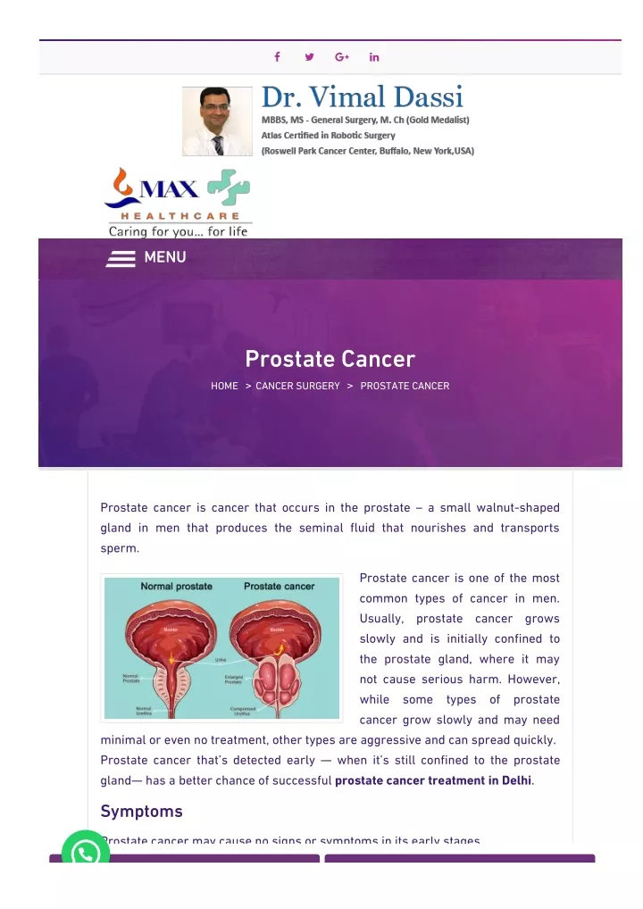 Ppt Prostate Cancer Treatment In Delhi Ghaziabad Powerpoint