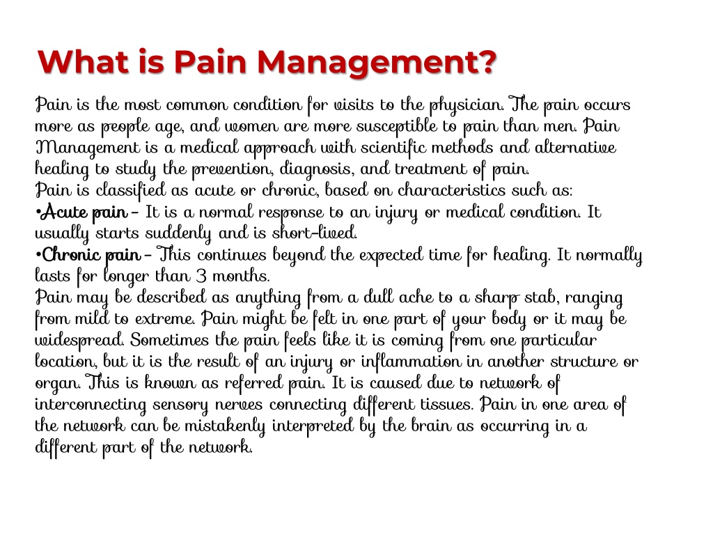 PPT - Why Is Pain Management Important? PowerPoint Presentation, free ...