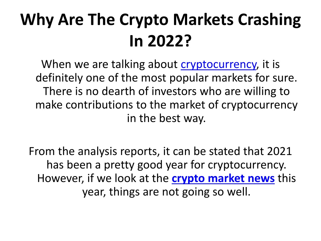 why are crypto markets crashing