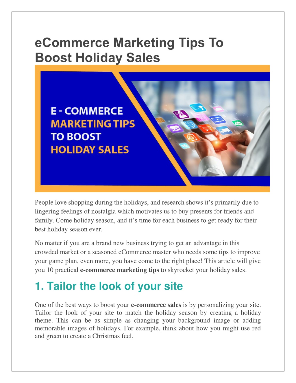 PPT - ECommerce Marketing Tips To Boost Holiday Sales PowerPoint ...