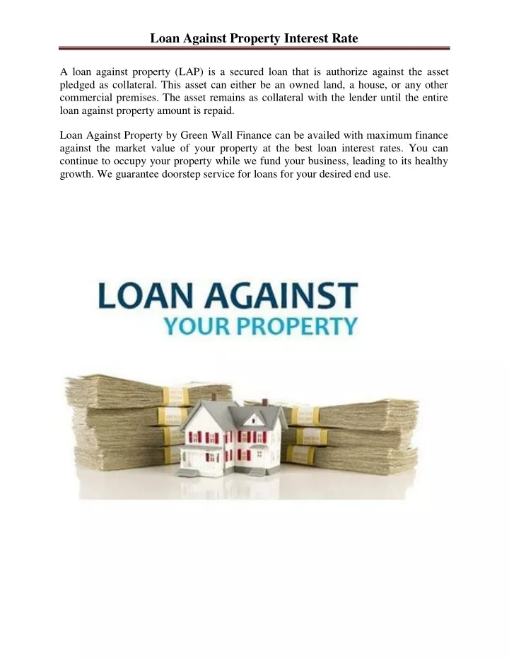 PPT - Loan Against Property Interest Rate PowerPoint Presentation, Free ...