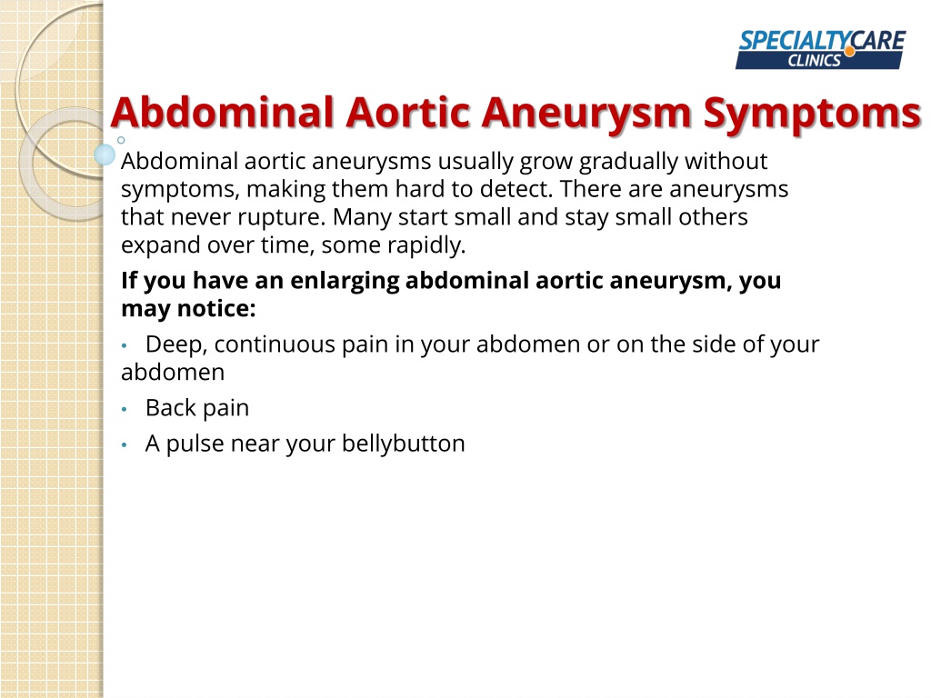 Ppt Abdominal Aortic Aneurysm Symptoms Causes And Treatment