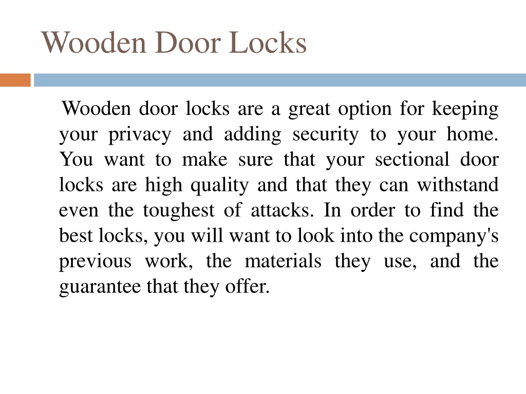 PPT Wooden Door Locks PowerPoint Presentation, free download ID