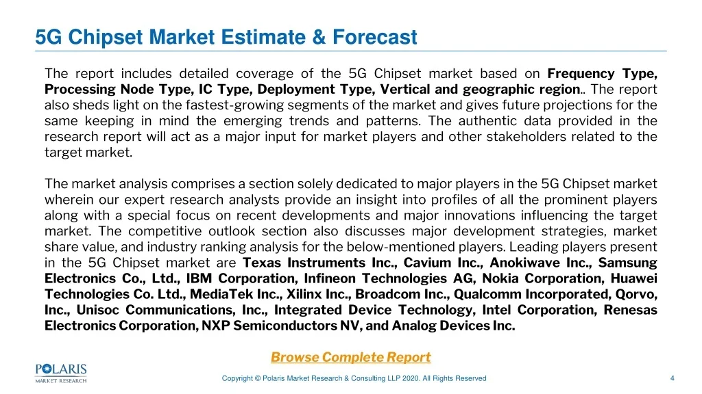PPT - 5G Chipset Market Share, Size, Trends, Industry Analysis Report ...