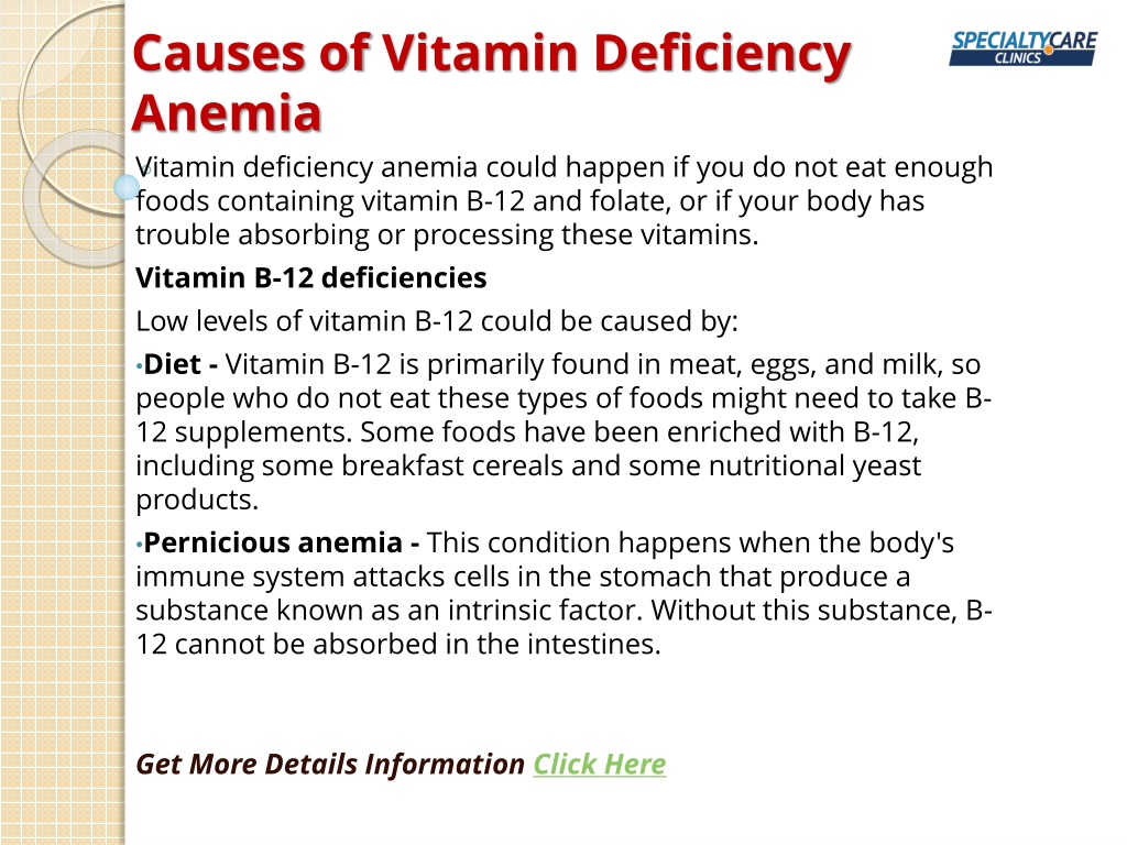 Anemia Causes Vitamin D Deficiency