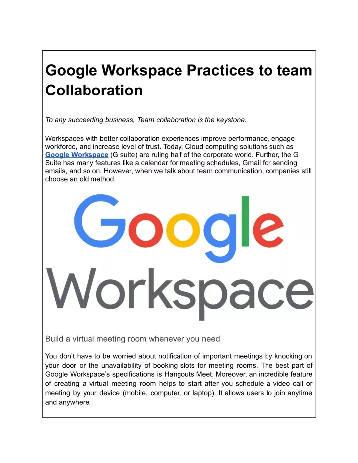 google workspace presentation ppt