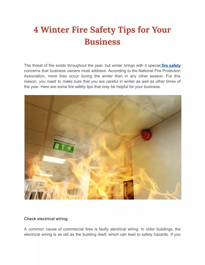 PPT - 4 Winter Fire Safety Tips For Your Business PowerPoint ...