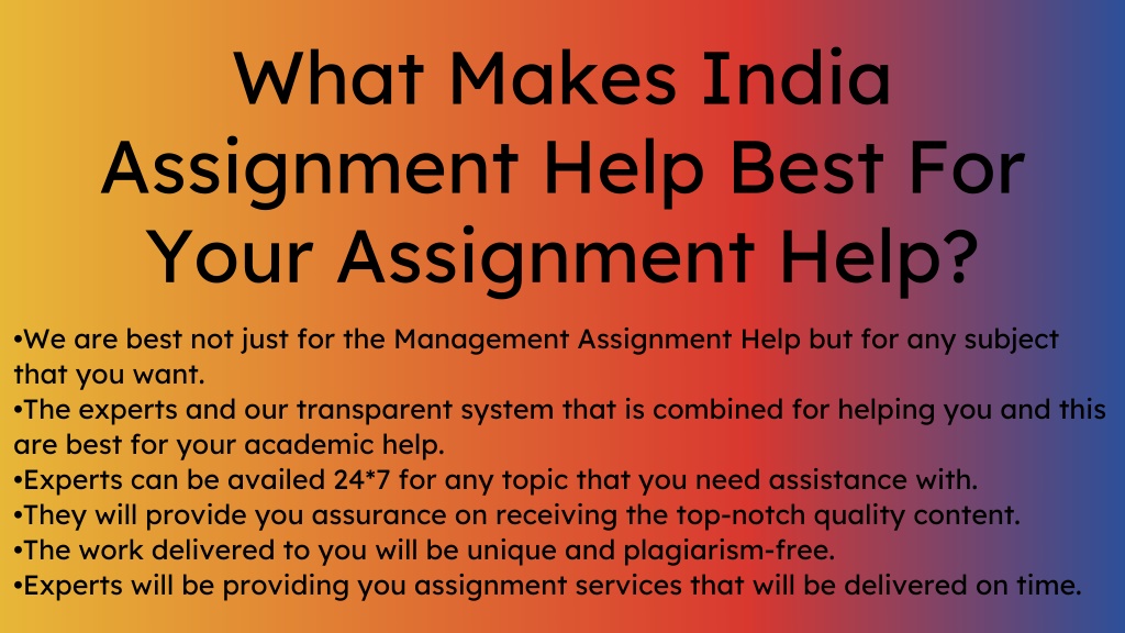 assignment in india meaning