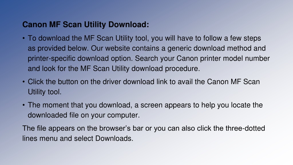 PPT How To Download And Install Canon Scan Utility PowerPoint   Canon Mf Scan Utility Download To Download L 