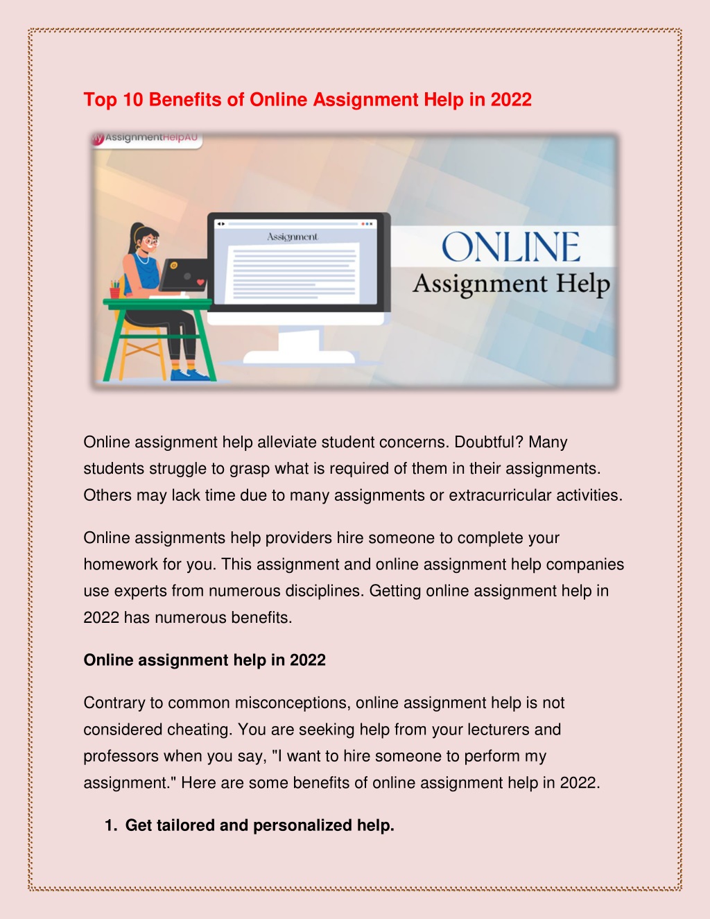 benefits of online assignments