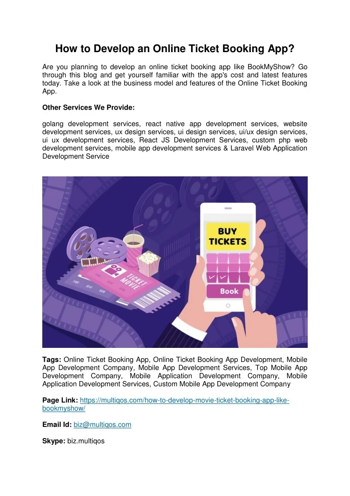 PPT - How to Develop an Online Movie Ticket Booking App like BookMyShow ...
