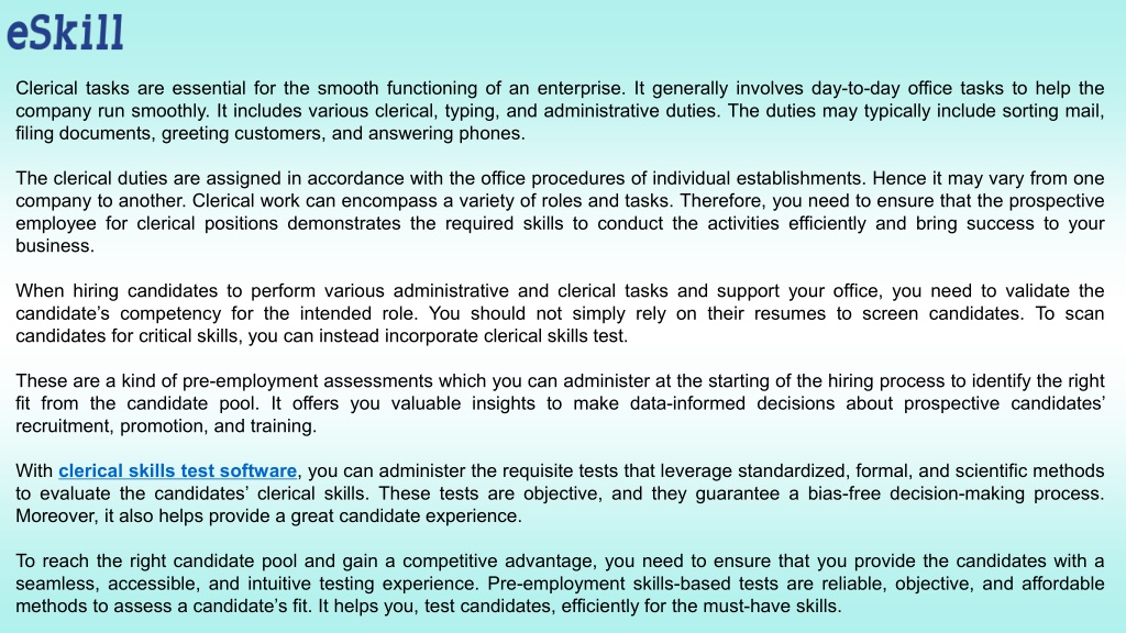 ppt-3-things-to-know-about-clerical-skills-tests-powerpoint