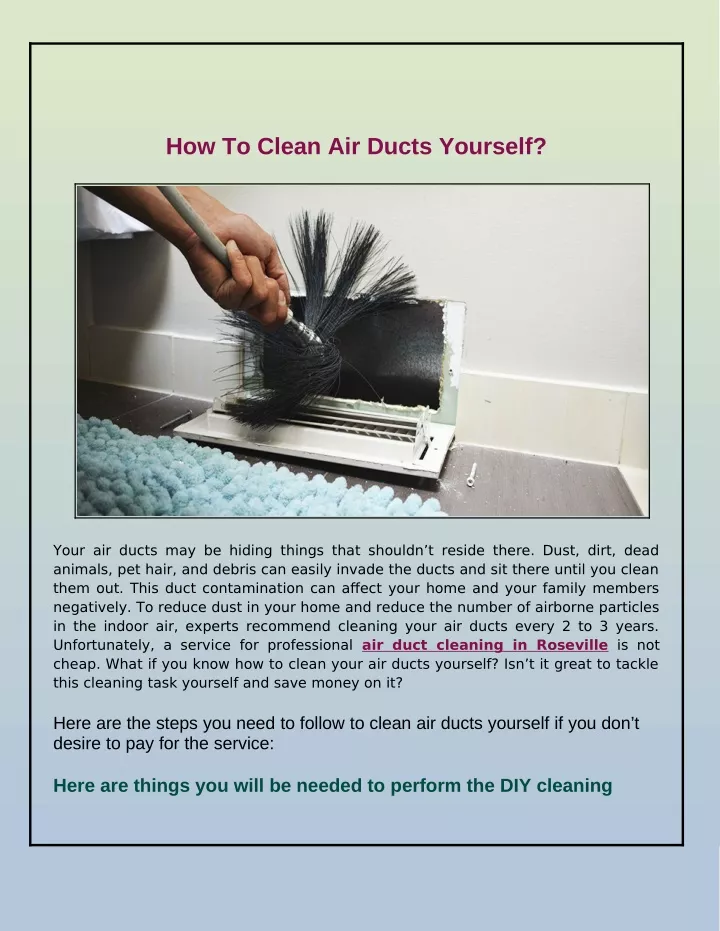 Ppt - How Can I Clean Air Ducts Myself? Powerpoint Presentation, Free 