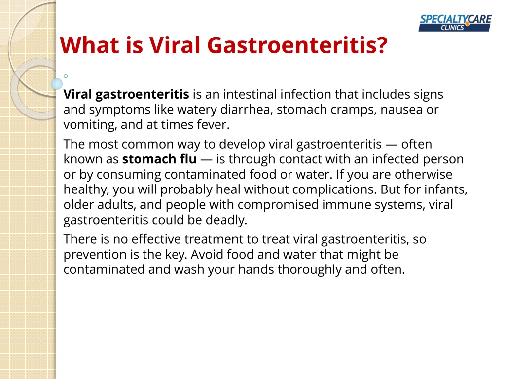 PPT - Viral Gastroenteritis - Symptoms, Causes, And Treatment ...