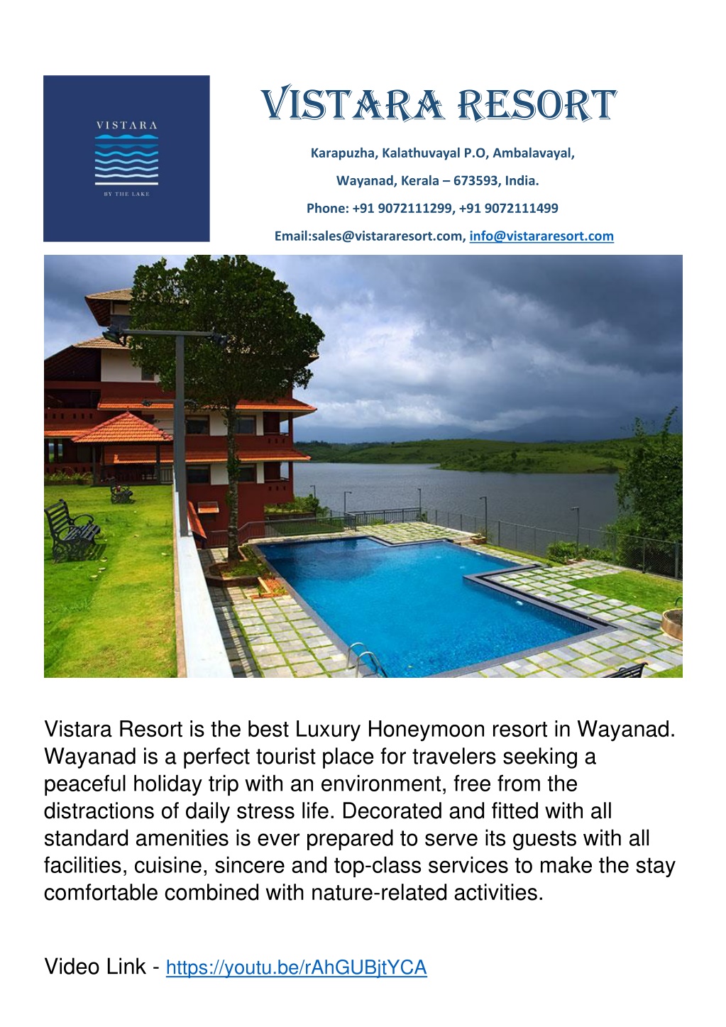 PPT - Luxury Honeymoon Resorts in Wayanad - Vistara Resort Wayanad  PowerPoint Presentation - ID:11177146