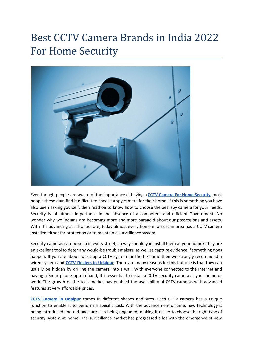 PPT Best CCTV Camera Brands in India 2022 For Home Security