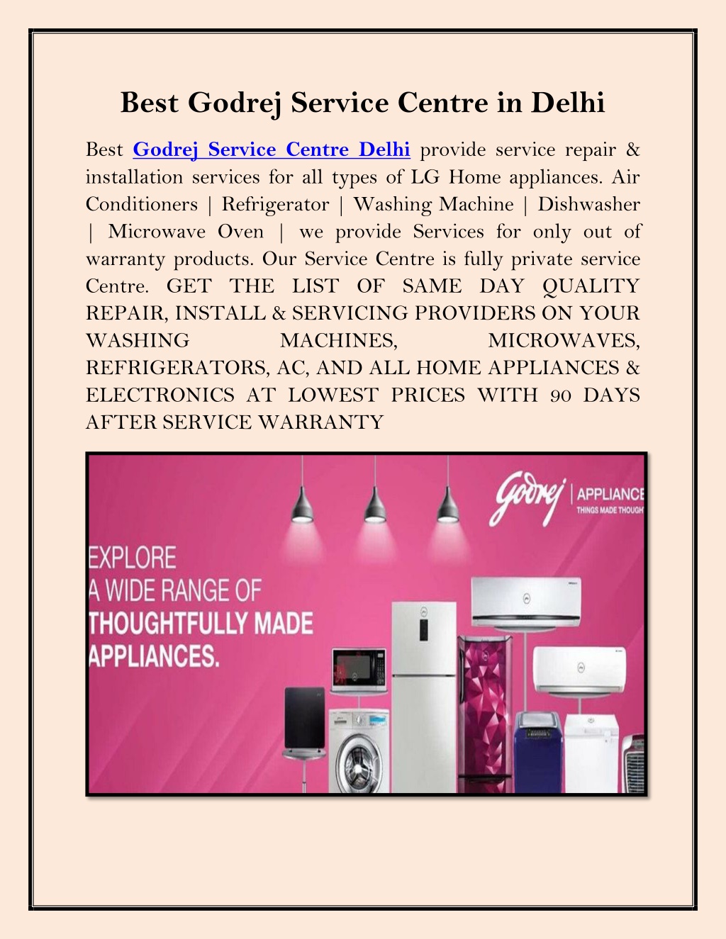 PPT Best Godrej Service Centre in Delhi PowerPoint Presentation free PPT Best Godrej Service Centre in Delhi PowerPoint Presentation free