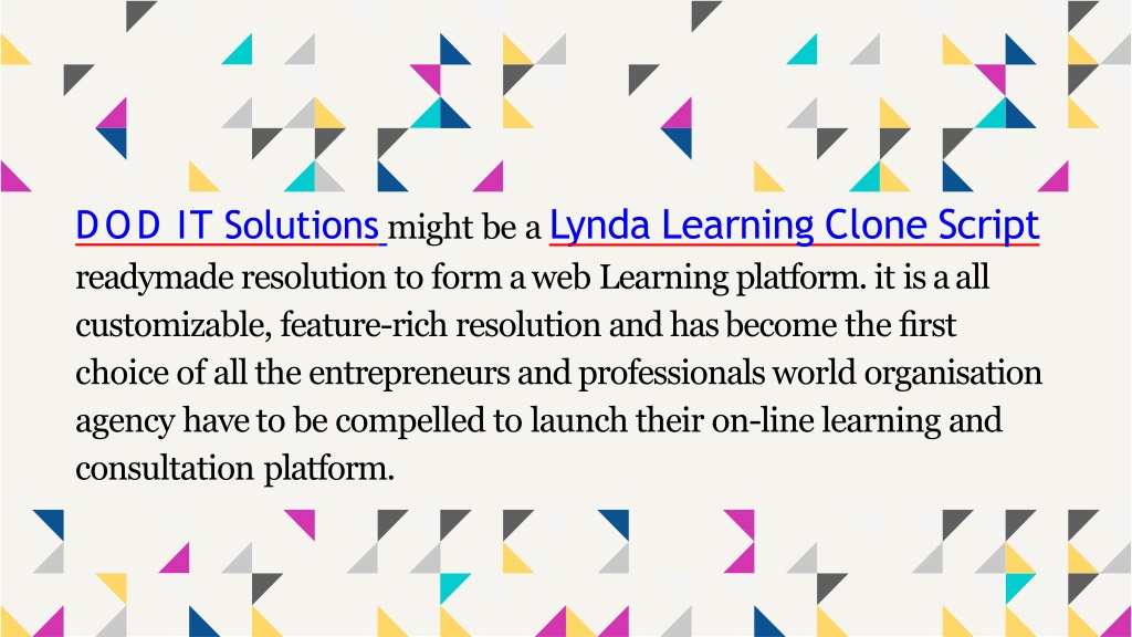 Ppt Readymade Lynda Clone Script Dod It Solutions Powerpoint