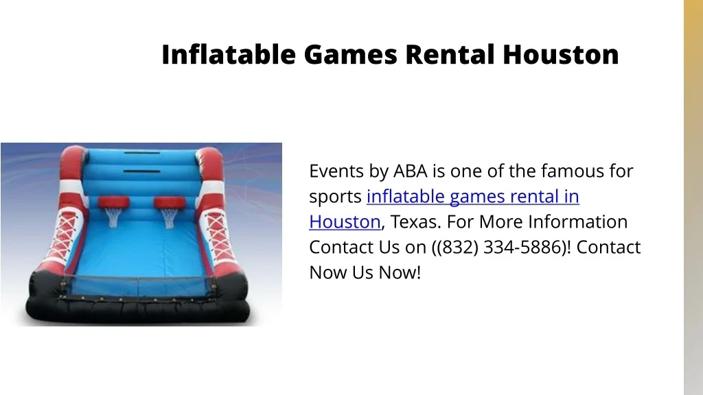 Houston Texans Inflatables PPT - Inflatable Games Rental Houston PowerPoint Presentation, free ...