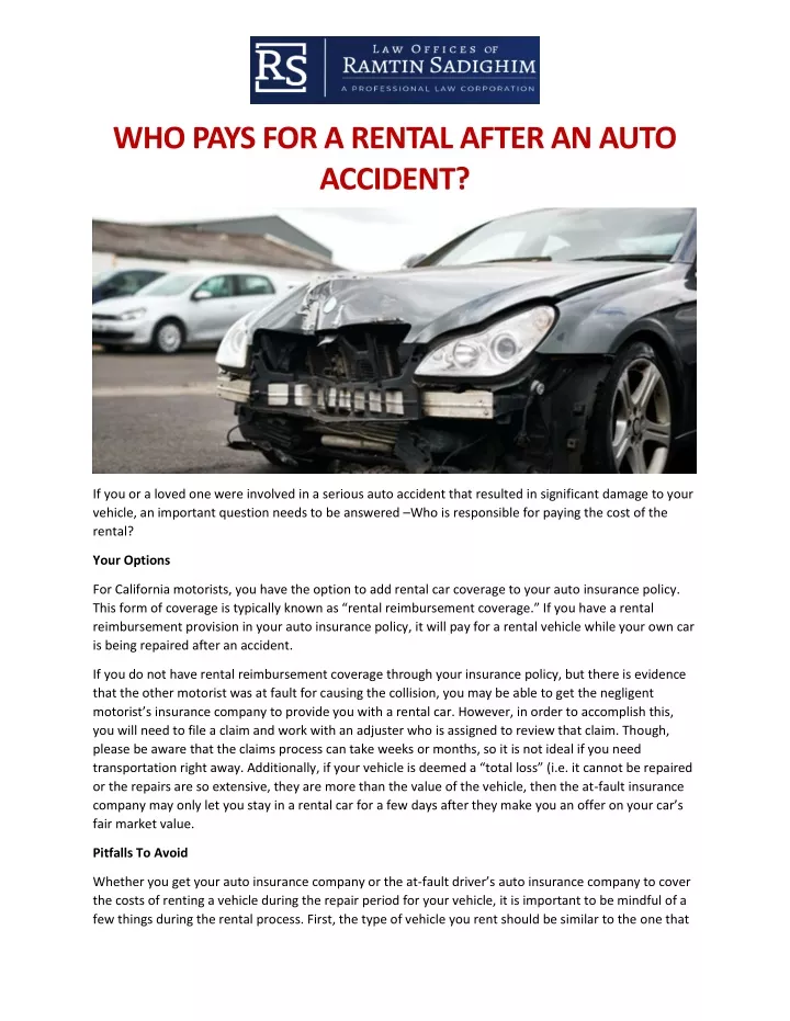 ppt-who-pays-for-a-rental-after-an-auto-accident-powerpoint