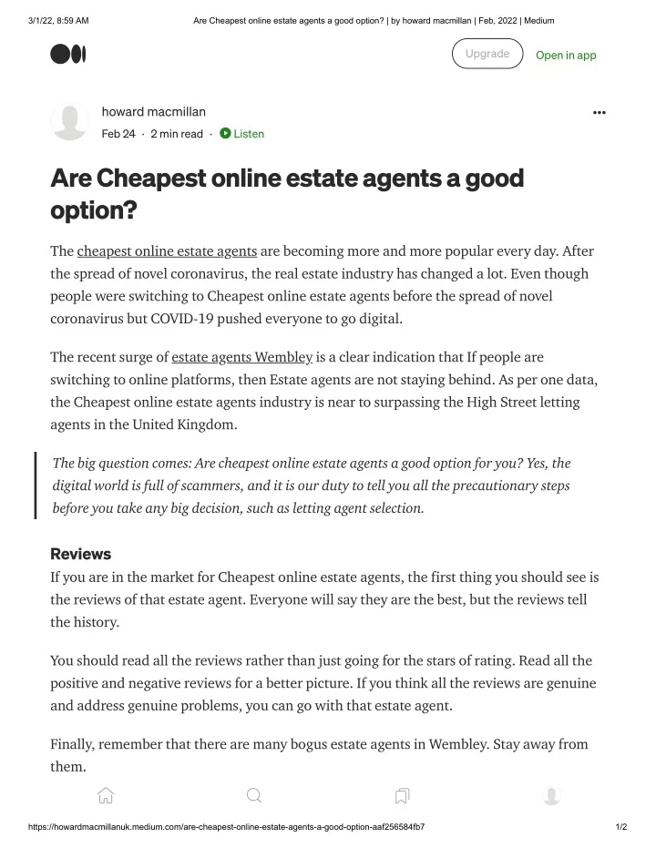 PPT Are Cheapest online estate agents a good option PowerPoint