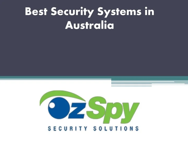PPT Best Security Systems in Australia PowerPoint