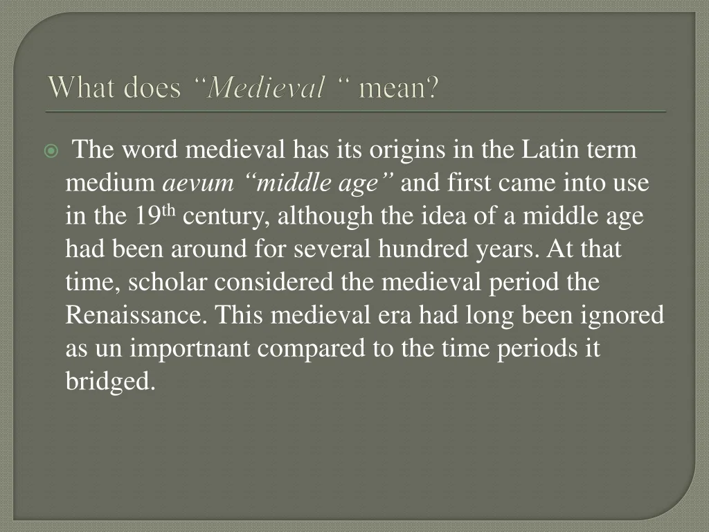 PPT Early Medieval Times PowerPoint Presentation Free Download ID