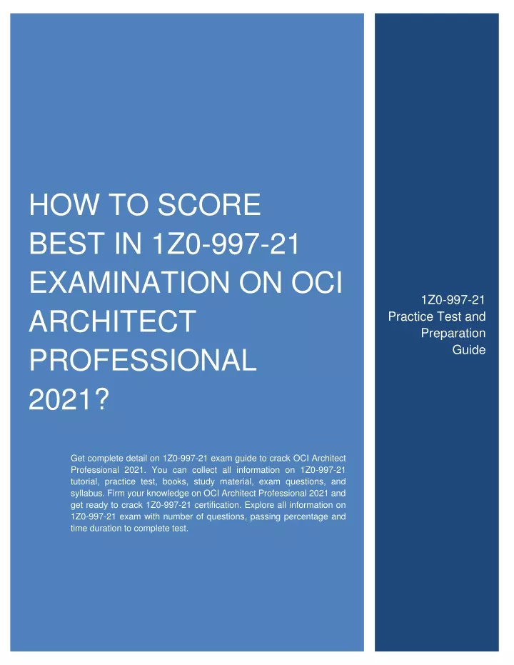 PPT - How to Score Best in 1Z0-997-21 Examination on OCI Architect Sns-Brigh10