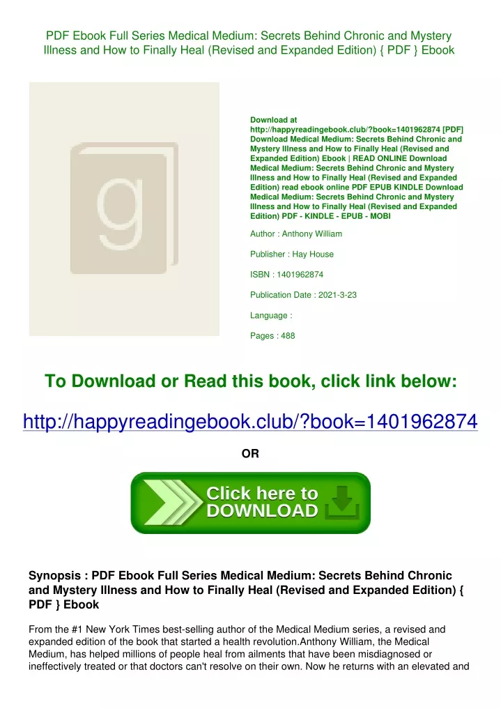 PPT - PDF Ebook Full Series Medical Medium Secrets Behind Chronic and ...