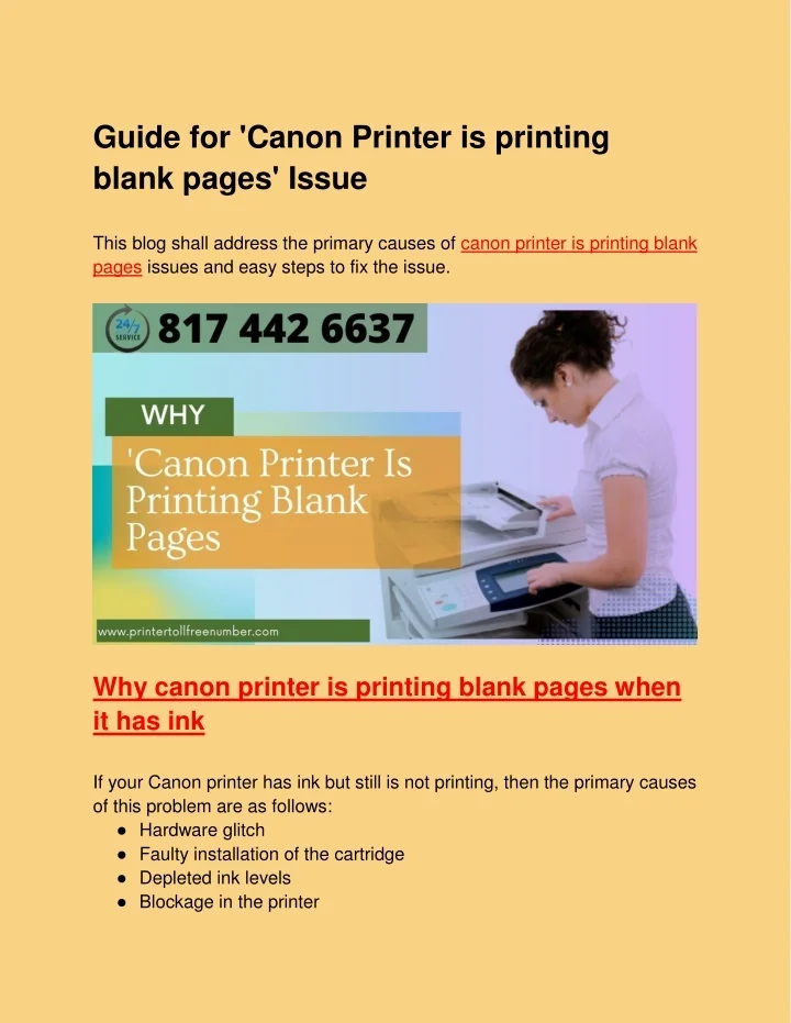 PPT Why Canon Printer is printing blank pages When It Has Links