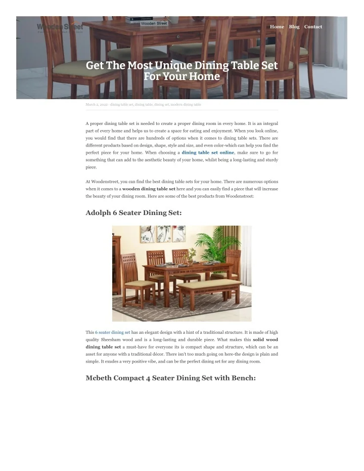 PPT - Get The Most Unique Dining Table Set For Your Home PowerPoint ...