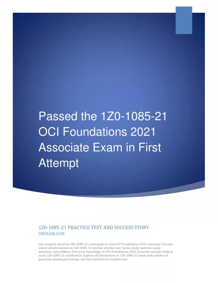 PPT - Passed the 1Z0-1085-21 OCI Foundations 2021 Associate Exam in Sns-Brigh10