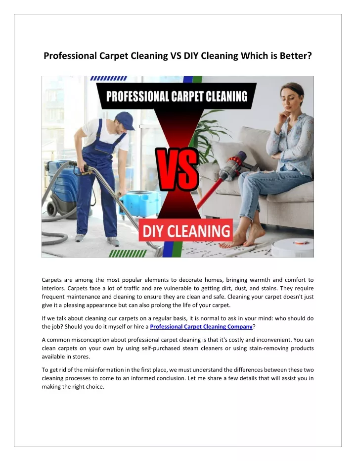 Ppt - Professional Carpet Cleaning Vs Diy Cleaning Which Is Better 