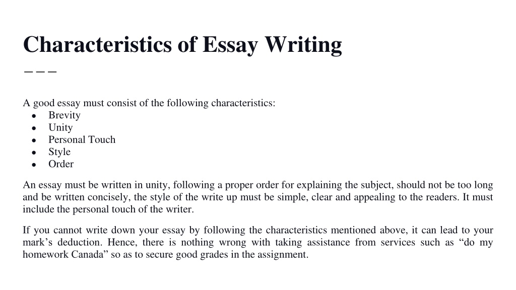 characteristics of essay slideshare