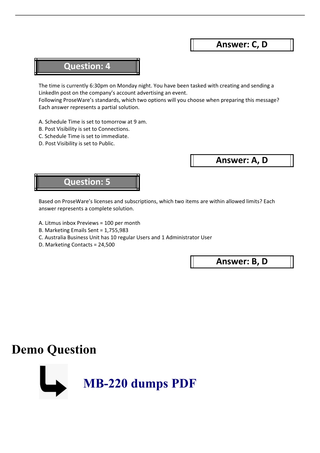 MB-220 Complete Exam Dumps