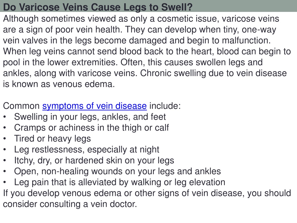 Ppt Varicose Veins A Cause Of Swollen Legs And Ankles Powerpoint Presentation Id11186082 4678