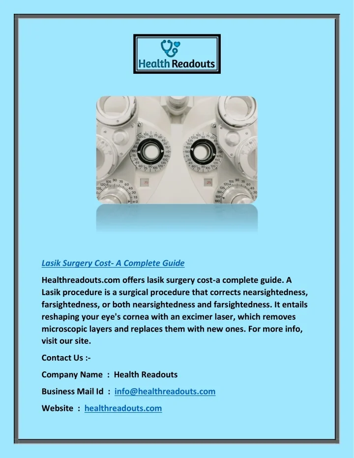 PPT Lasik Surgery Cost a Complete Guide