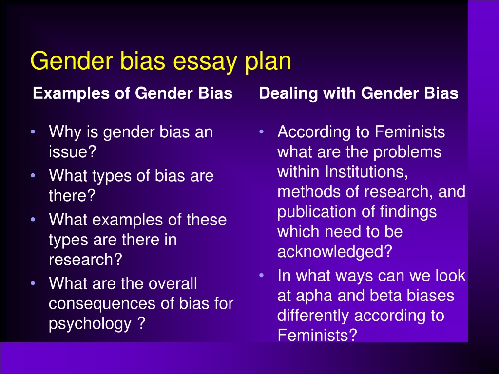 essay about gender bias