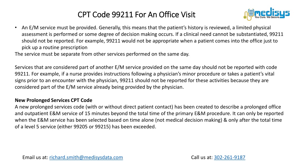 PPT CPT Code 99211 For An Office Visit PowerPoint Presentation, free