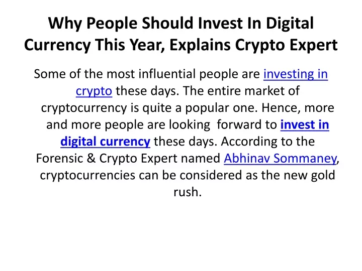 should i invest in digital currency