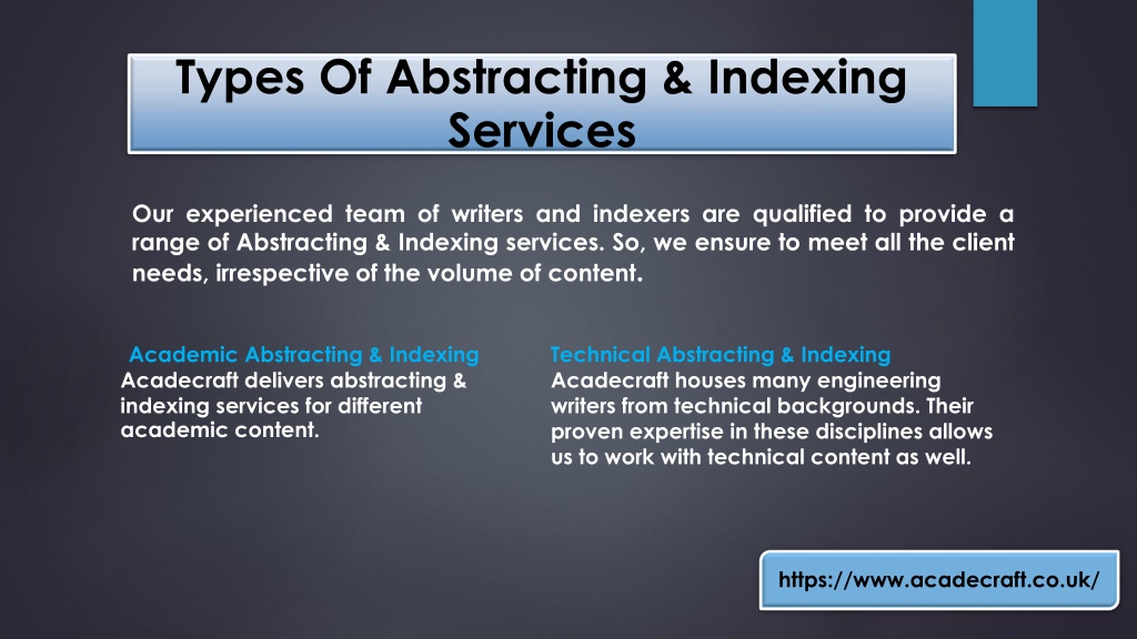 abstract and indexing services