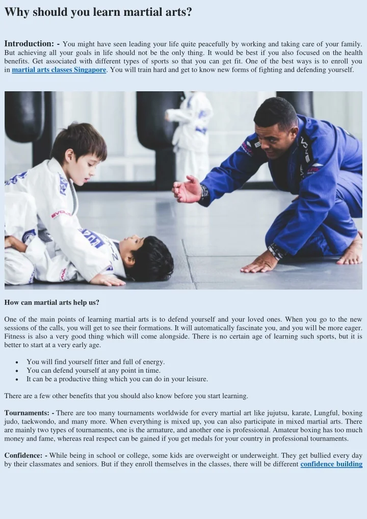 PPT Why should you learn martial arts PowerPoint Presentation, free