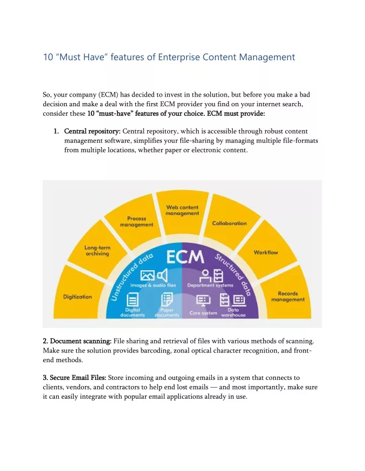 PPT 10 Must Have Features Of Enterprise Content Management 