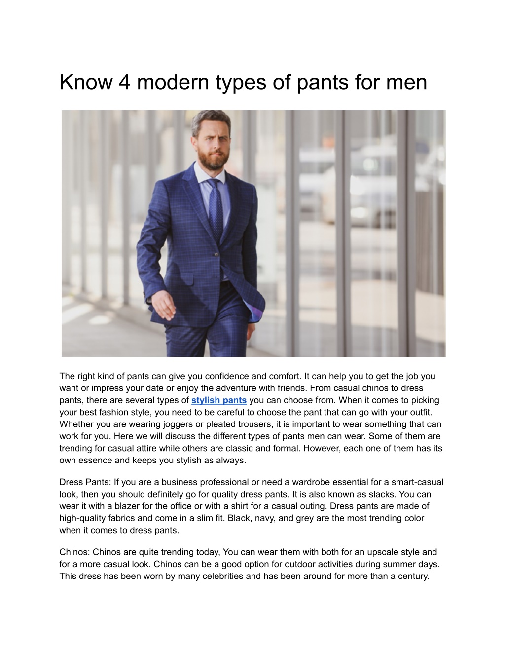 PPT - Know 4 modern types of pants for men PowerPoint Presentation ...