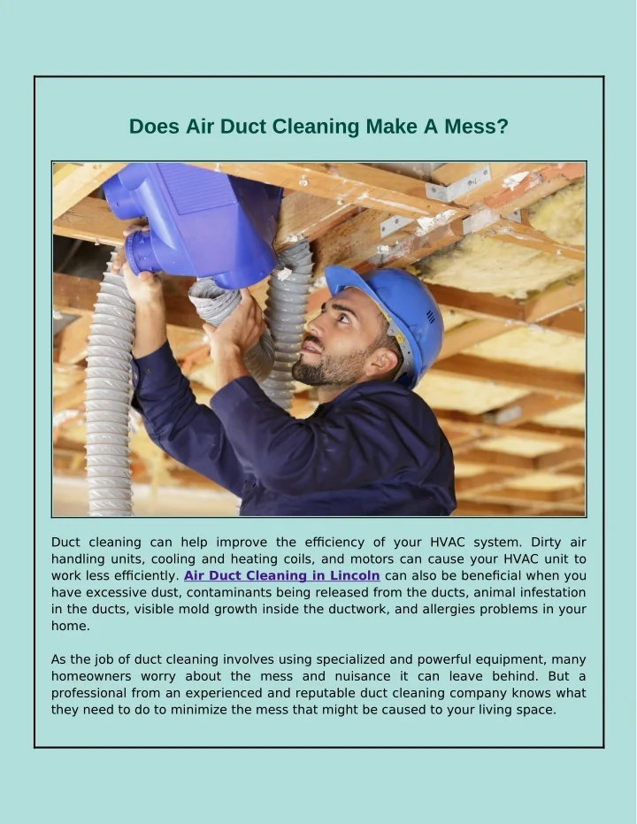 PPT - Is There A Mess When Cleaning Air Ducts? PowerPoint Presentation