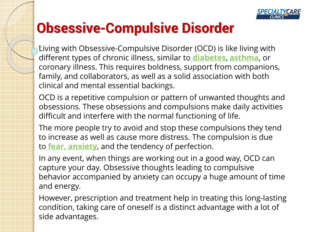 PPT - Living Well With Obsessive-Compulsive Disorder Symptoms ...