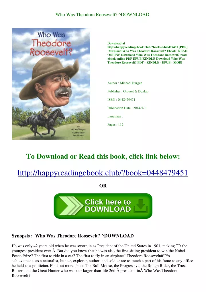 PPT - Who Was Theodore Roosevelt ^DOWNLOAD PowerPoint Presentation - ID ...