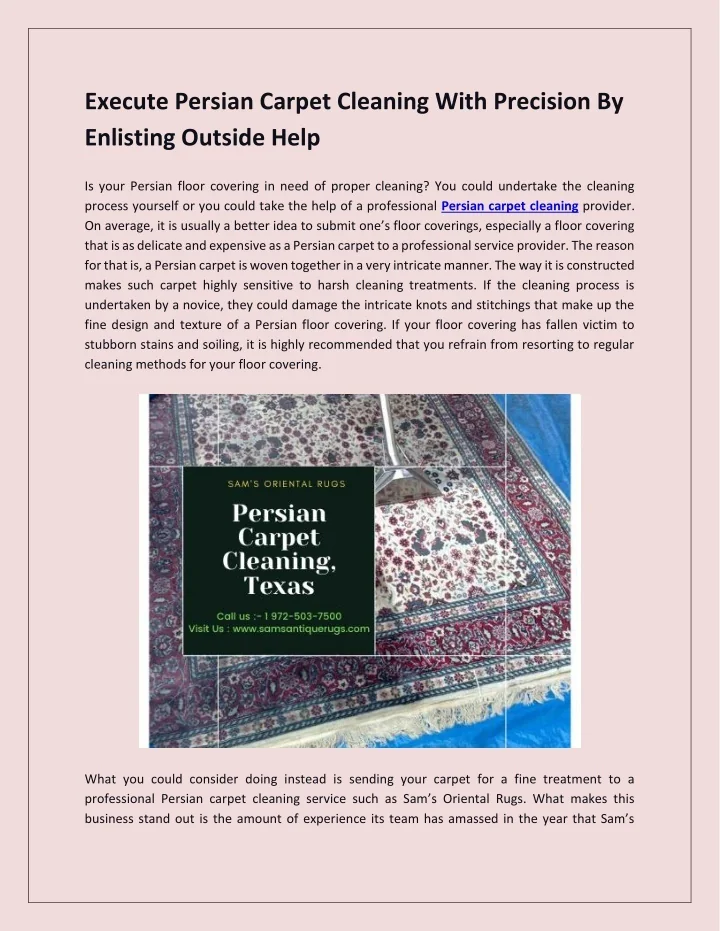 PPT Execute Persian Carpet Cleaning With Precision By Enlisting
