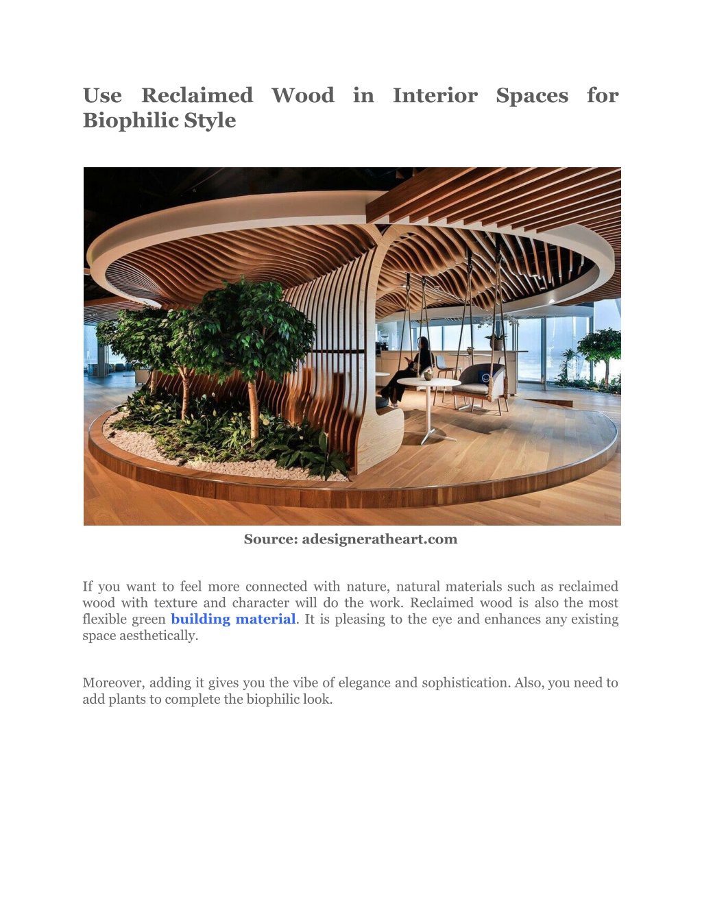 Ppt Biophilic Interior Design Spaces That Reconnect Us With Nature Powerpoint Presentation 4523